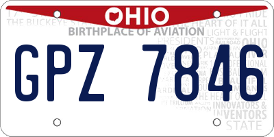 OH license plate GPZ7846