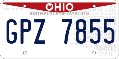OH license plate GPZ7855