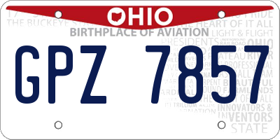 OH license plate GPZ7857