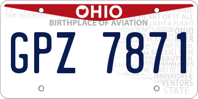 OH license plate GPZ7871