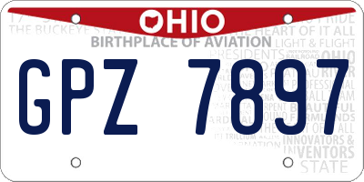 OH license plate GPZ7897