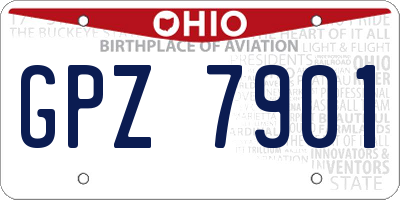 OH license plate GPZ7901