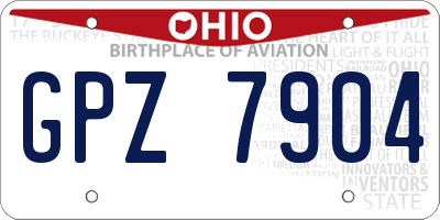 OH license plate GPZ7904