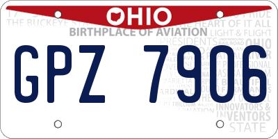 OH license plate GPZ7906
