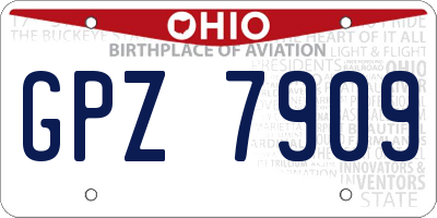 OH license plate GPZ7909