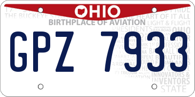 OH license plate GPZ7933