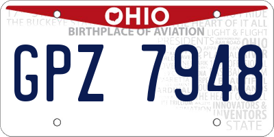 OH license plate GPZ7948