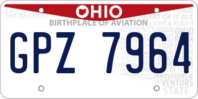 OH license plate GPZ7964