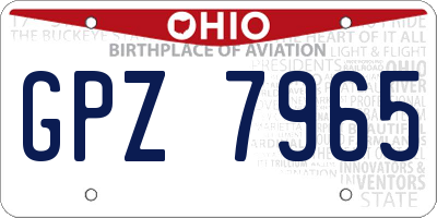 OH license plate GPZ7965