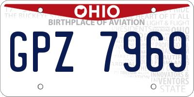 OH license plate GPZ7969