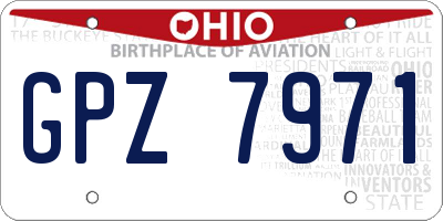 OH license plate GPZ7971