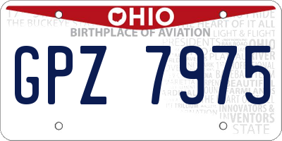 OH license plate GPZ7975