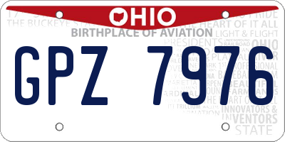 OH license plate GPZ7976