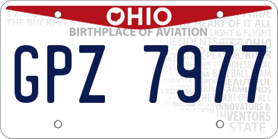 OH license plate GPZ7977