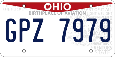 OH license plate GPZ7979