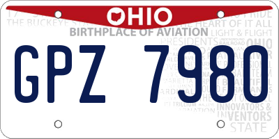 OH license plate GPZ7980