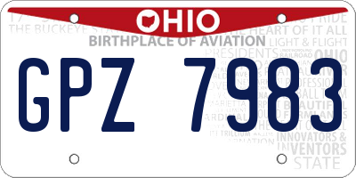 OH license plate GPZ7983