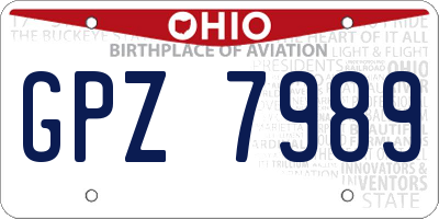 OH license plate GPZ7989