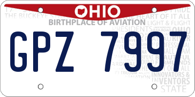 OH license plate GPZ7997