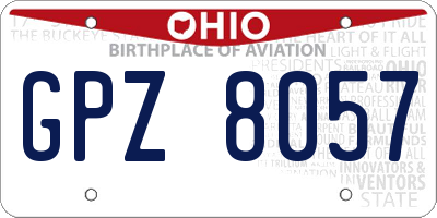 OH license plate GPZ8057