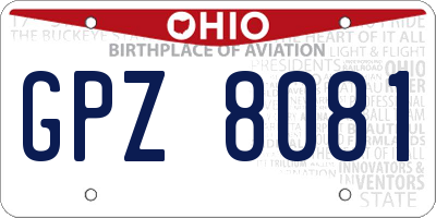 OH license plate GPZ8081