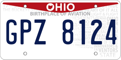 OH license plate GPZ8124