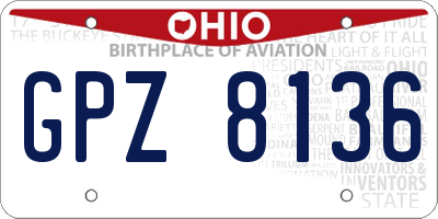 OH license plate GPZ8136