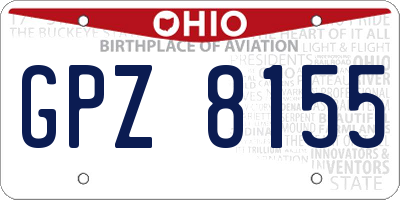 OH license plate GPZ8155