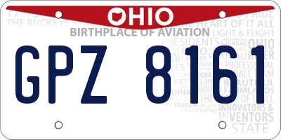 OH license plate GPZ8161