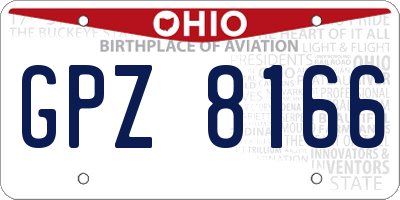 OH license plate GPZ8166