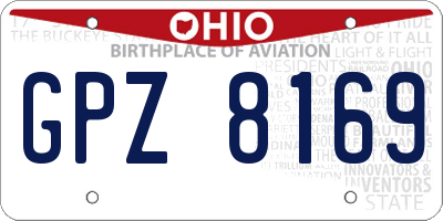 OH license plate GPZ8169