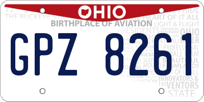 OH license plate GPZ8261