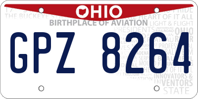 OH license plate GPZ8264