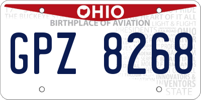 OH license plate GPZ8268