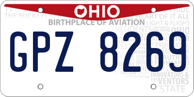 OH license plate GPZ8269