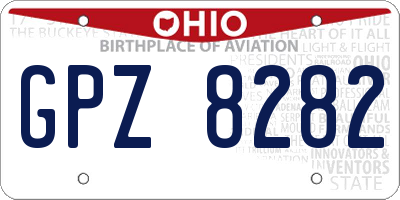 OH license plate GPZ8282