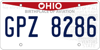 OH license plate GPZ8286