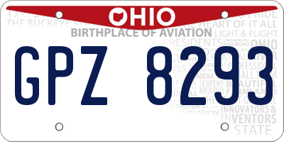 OH license plate GPZ8293
