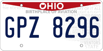 OH license plate GPZ8296