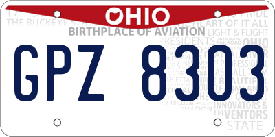 OH license plate GPZ8303