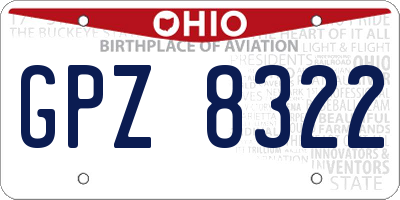 OH license plate GPZ8322