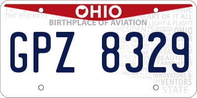 OH license plate GPZ8329