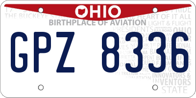 OH license plate GPZ8336