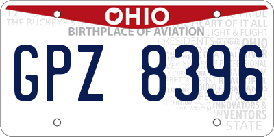 OH license plate GPZ8396