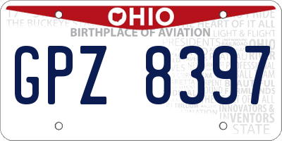 OH license plate GPZ8397