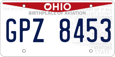 OH license plate GPZ8453