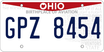 OH license plate GPZ8454