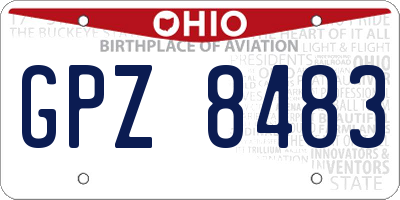 OH license plate GPZ8483
