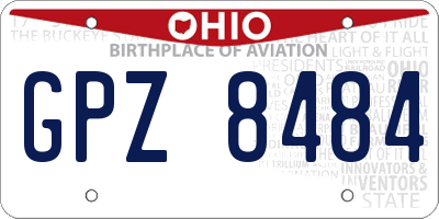 OH license plate GPZ8484