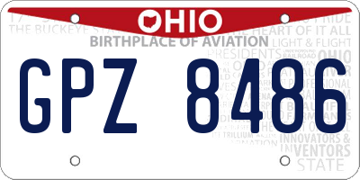 OH license plate GPZ8486